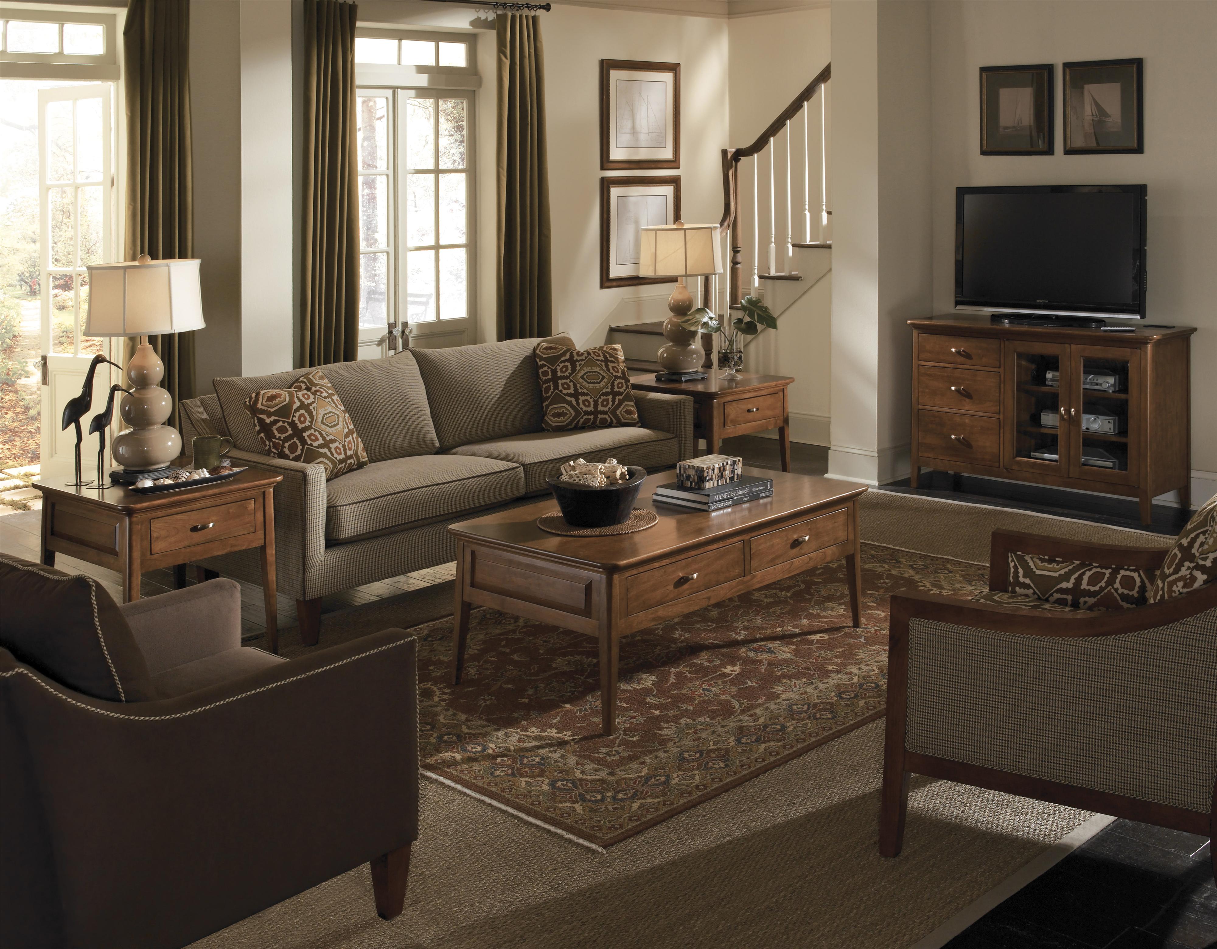 Kincaid Furniture Cherry Park Rectangular Cocktail Table with Two